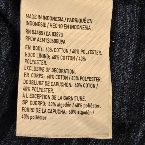 American Eagle Outfitters Seriously Soft Heathered Blue Striped Sleeve‎ Hoodie - Picture 12 of 14